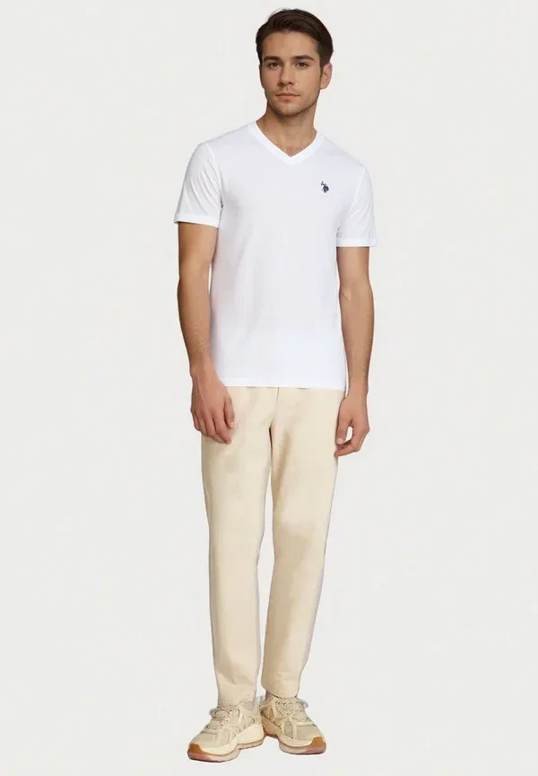 Футболка хлопковая Basic T-shirt U.S. Polo Assn., white, белый/черный/синий