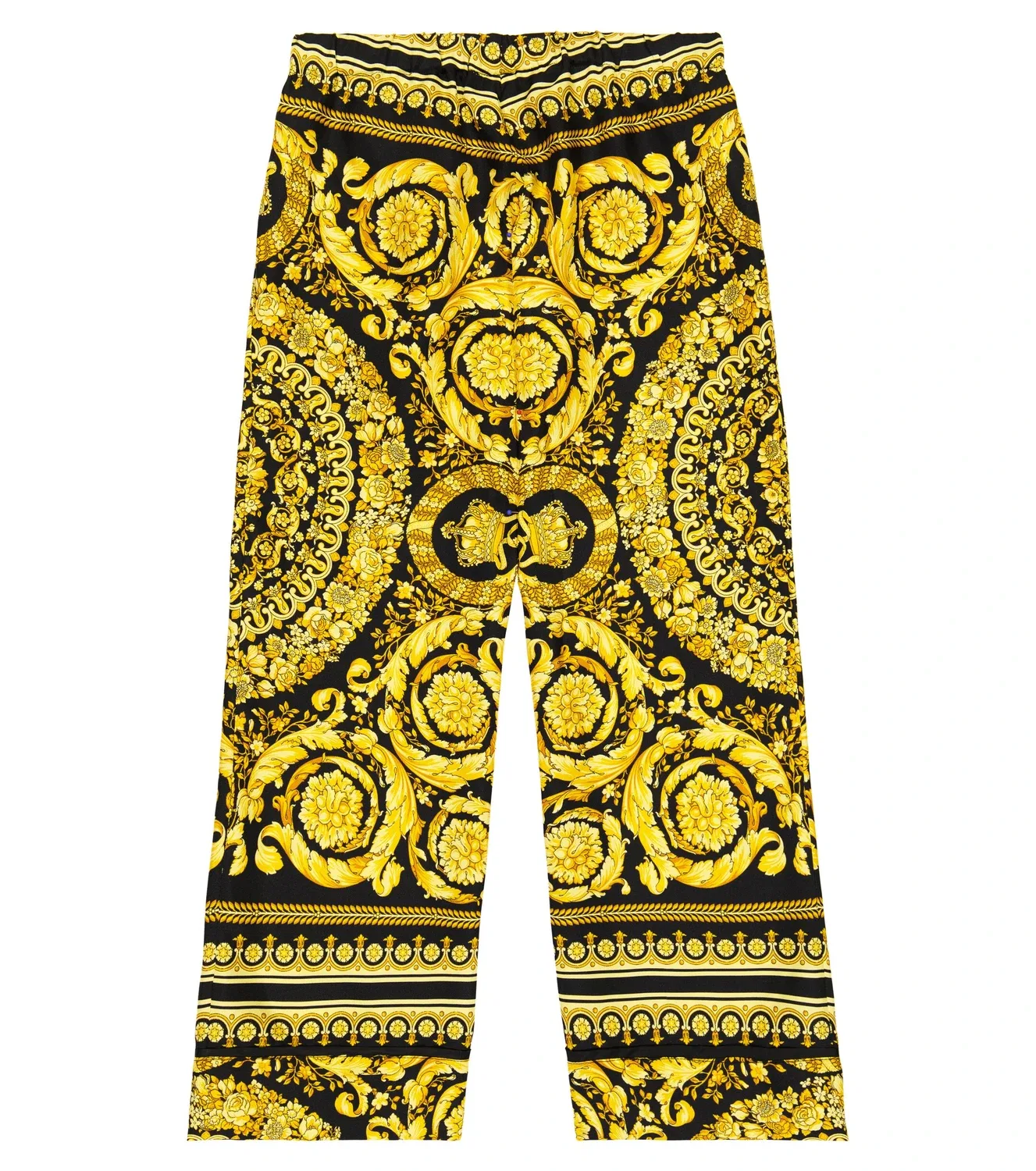 Брюки из шелка с принтом Versace Kids, черный — фото 3