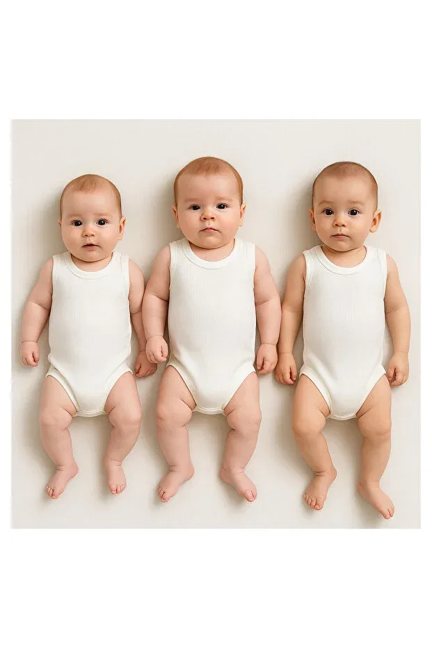 Детский комплект боди для новорожденных хлопковый Basics Nevrankids, Ecru