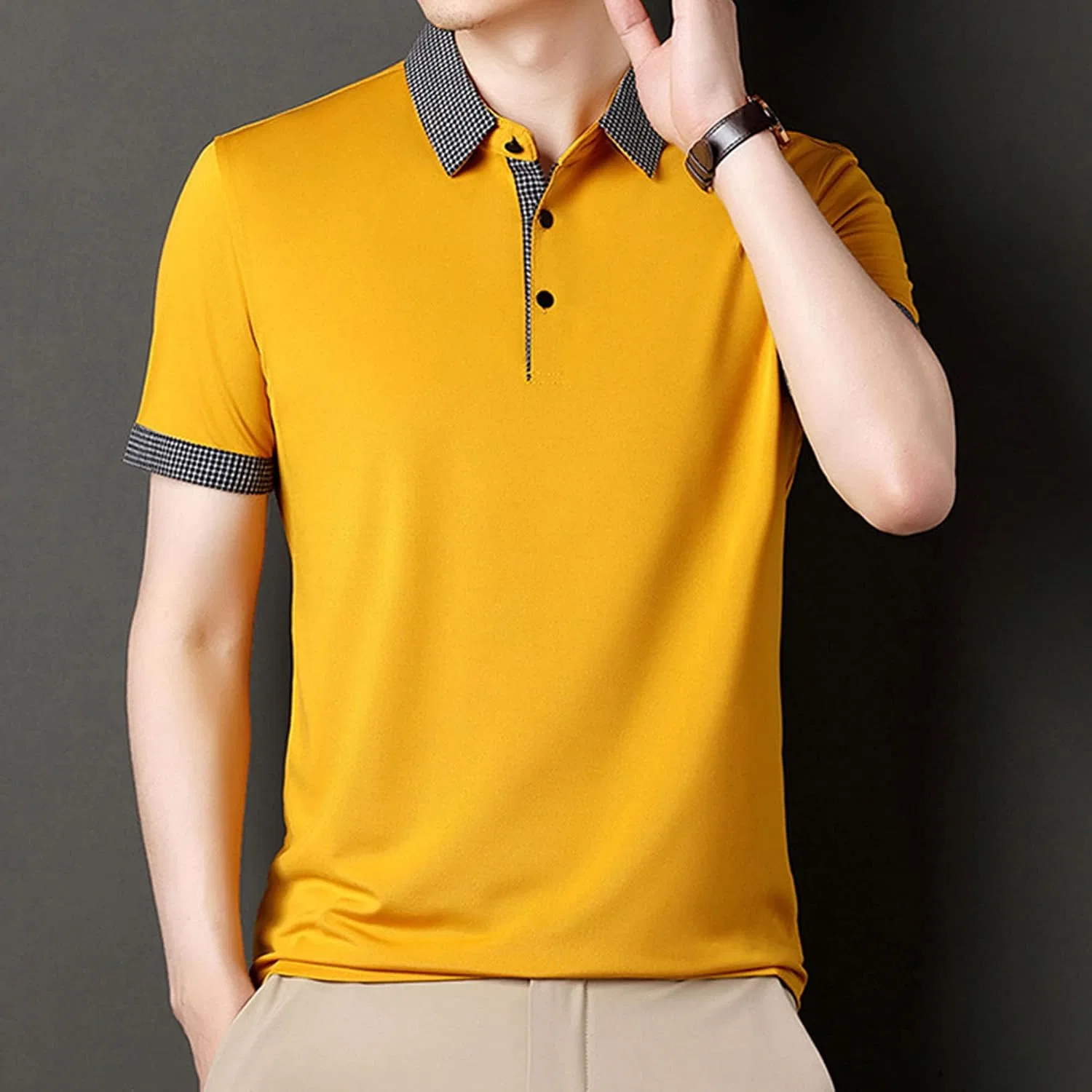 Мужская футболка с воротником Regular Fit, Yellow — фото 3