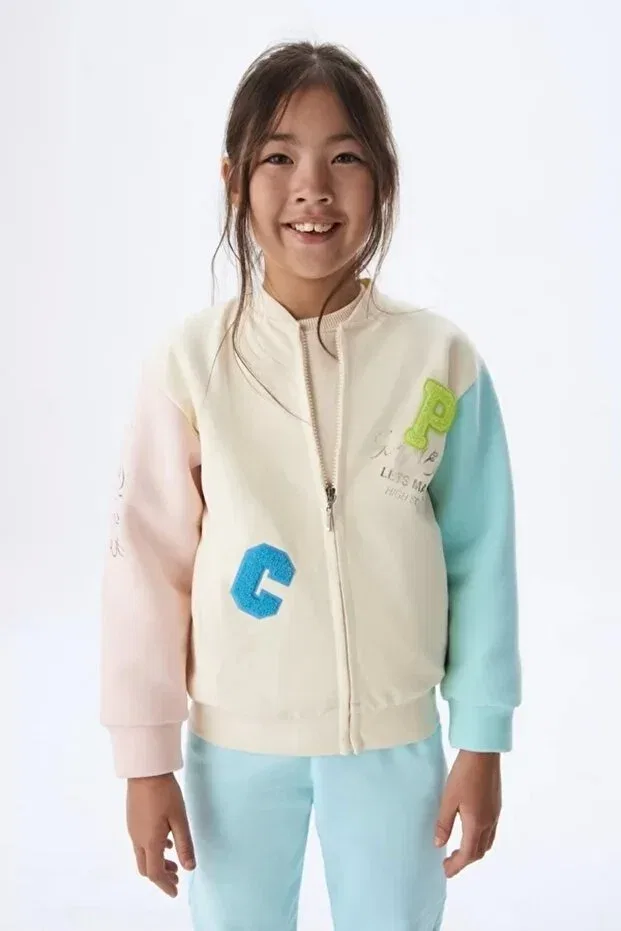 Детский кардиган для девочек с принтом Girl'S College Cardigan Generic Brands, Nude Color