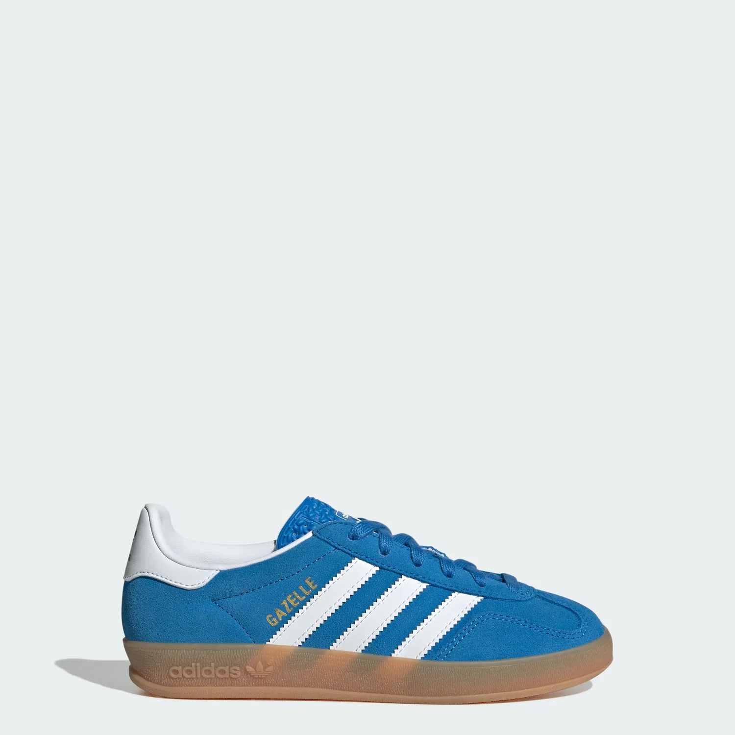 Детские кроссовки Gazelle Indoor из замши adidas, Blue Bird / Cloud White / Gum