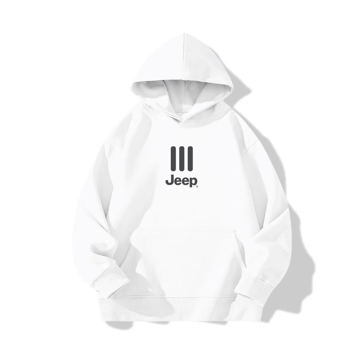 Детское худи на флисе Jeep Grade School Hooded Thickened, White Fleece-Lined