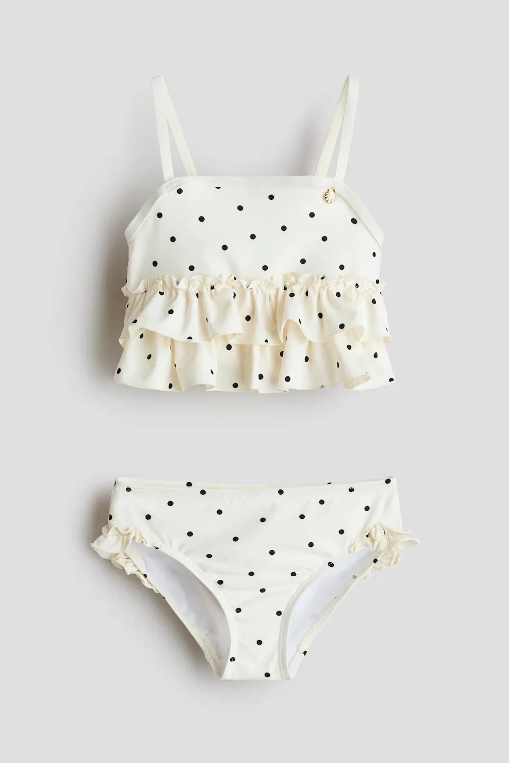 Бикини с оборками H&M, Cremefarben/Polka Dots