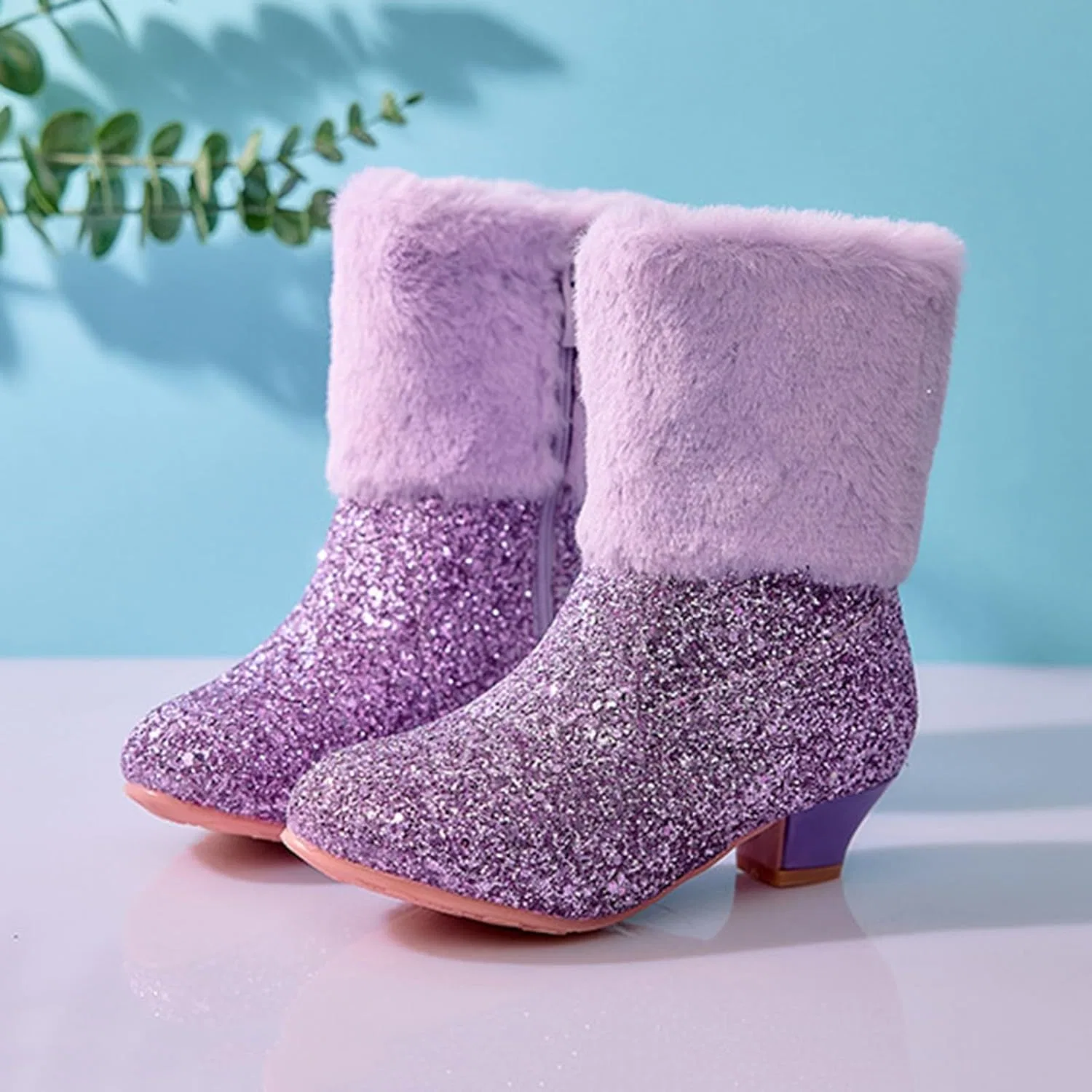 Детские сапоги для девочек с блестками Cowgirl Boots, Purple — фото 2