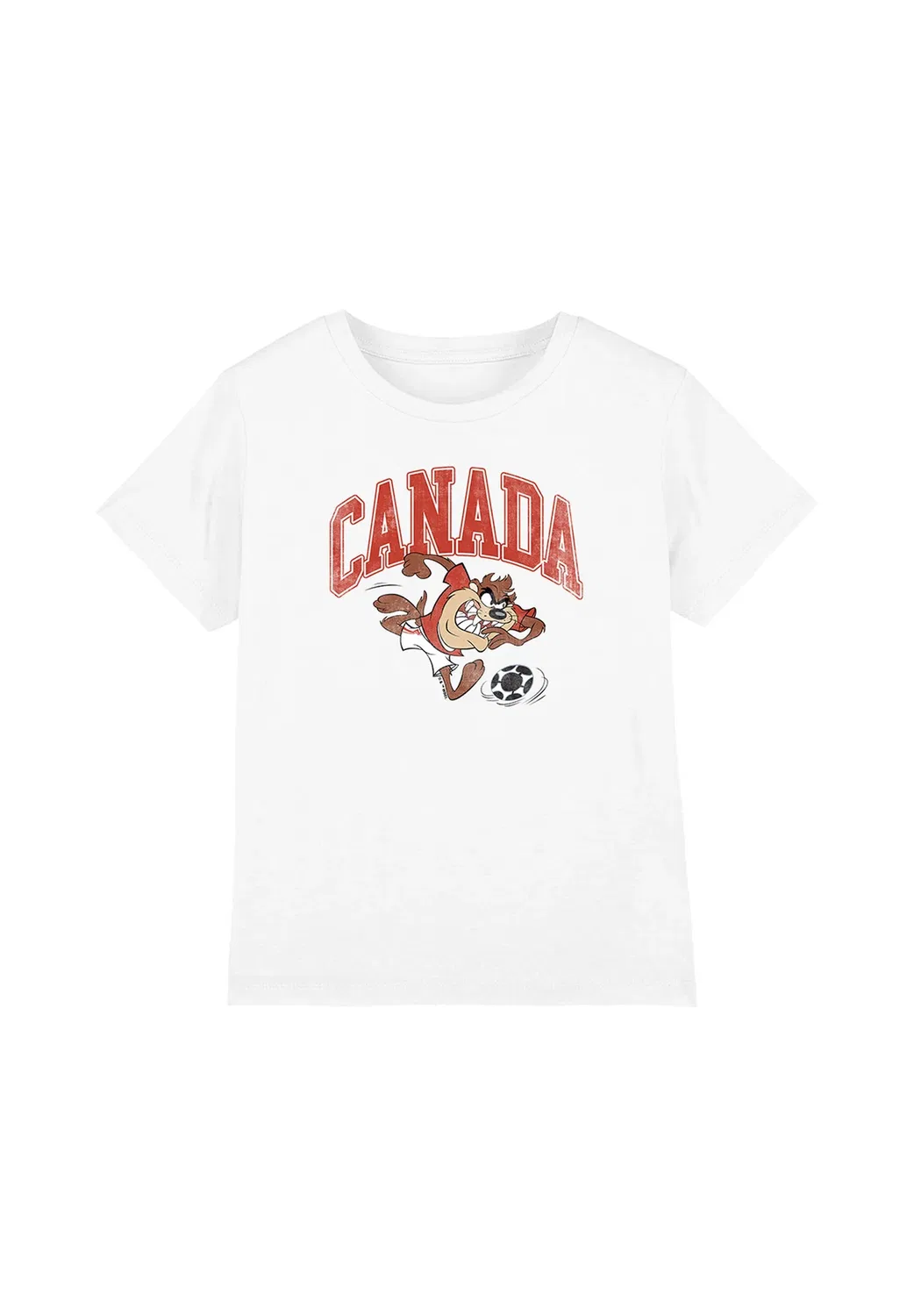 Футболка унисекс с принтом Taz Canada Looney Tunes, White