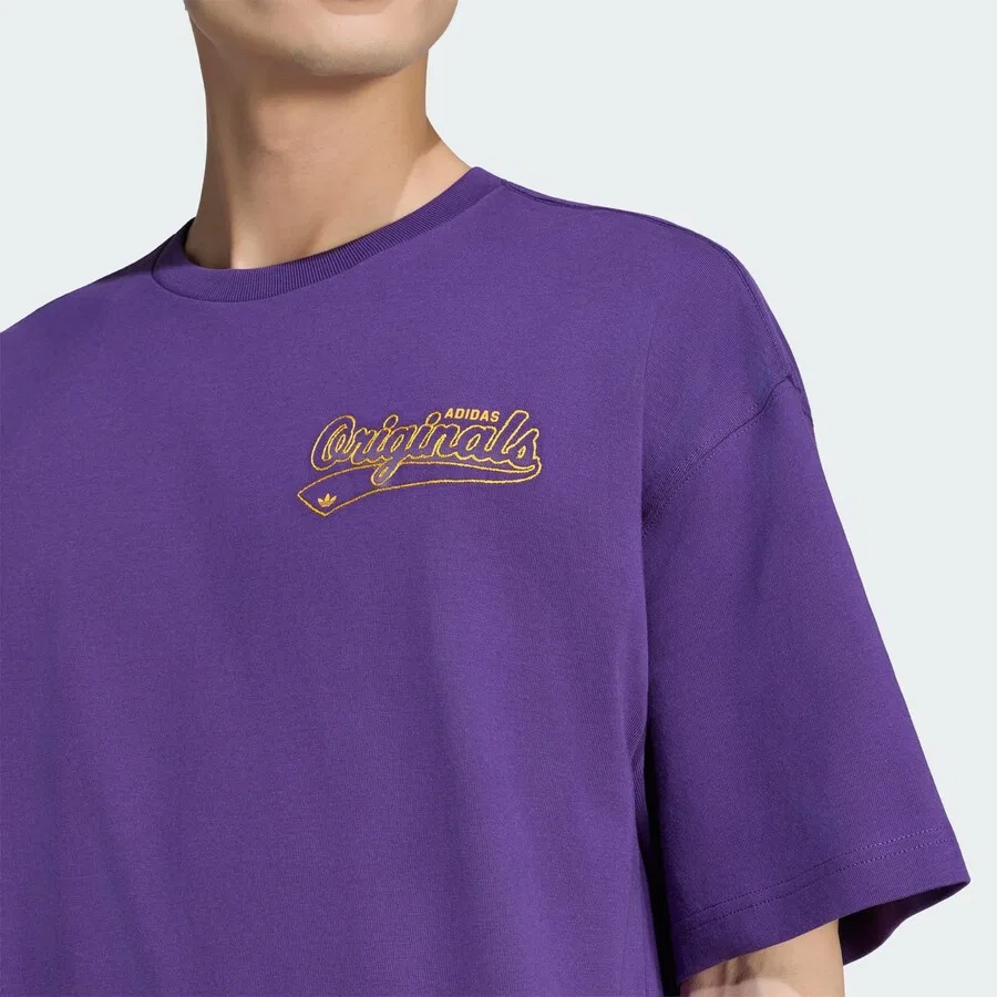 Футболка ADIDAS ORIGINALS 'Undel' темно-фиолетового цвета — фото 3