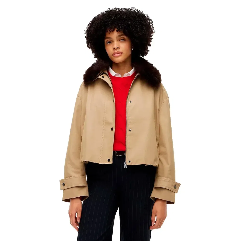 Женская куртка-бомбер с отделкой Tommy hilfiger, Beige