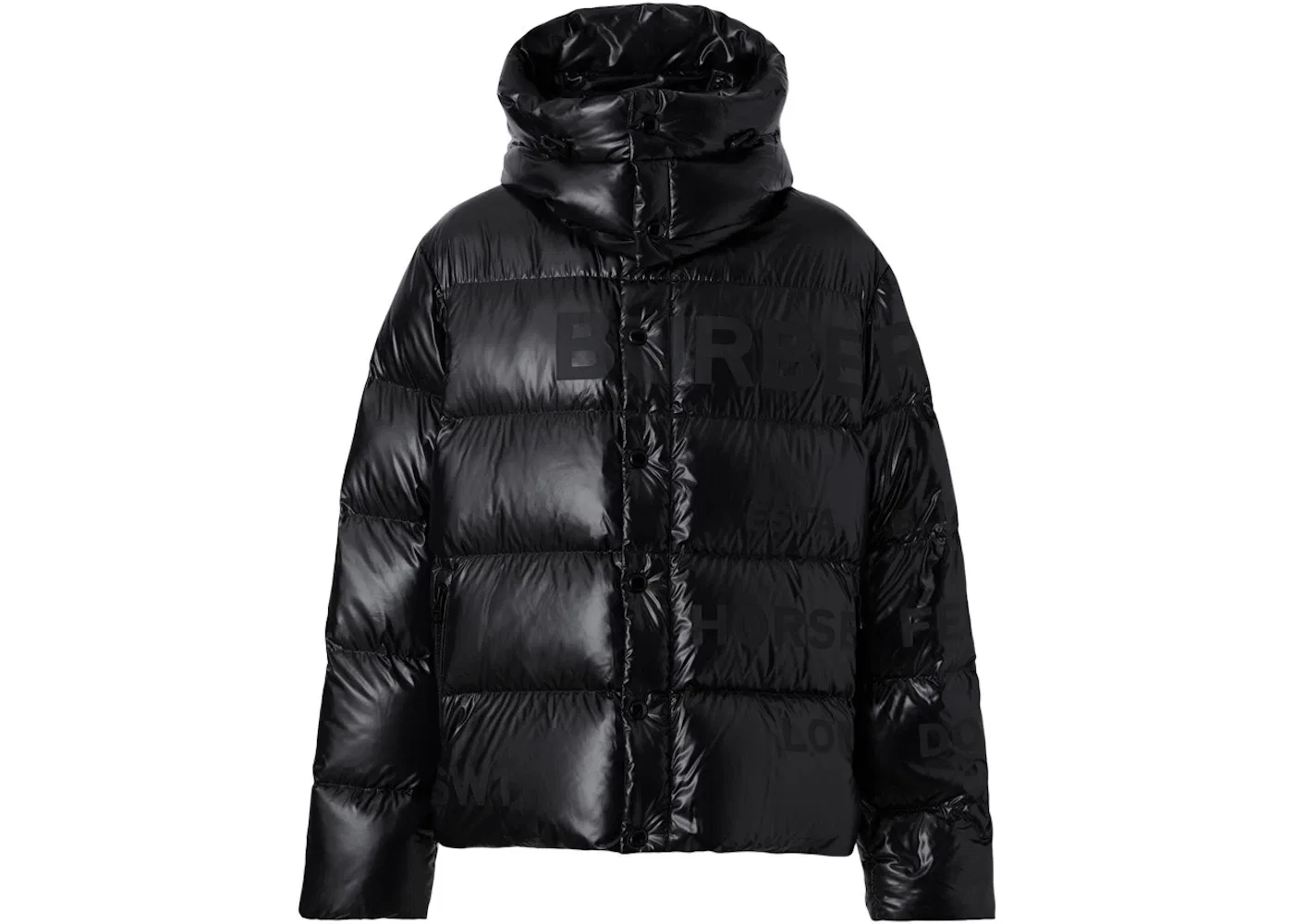 Мужская куртка-пуховик с капюшоном и принтом Horseferry Burberry, Black
