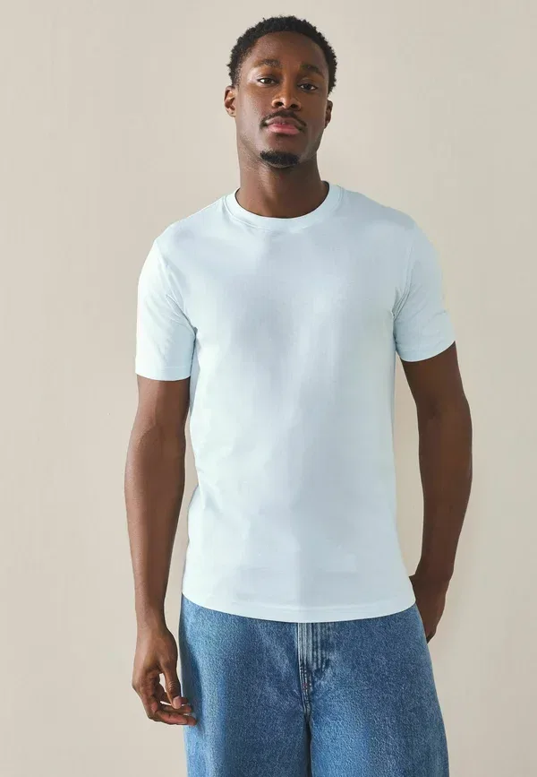 Футболки 6 шт, хлопок, Slim Fit, Next, Dusky Pastels Pink, Sage, Aqua, White, Navy, белый/черный/темно-синий/розовый/бирюзовый