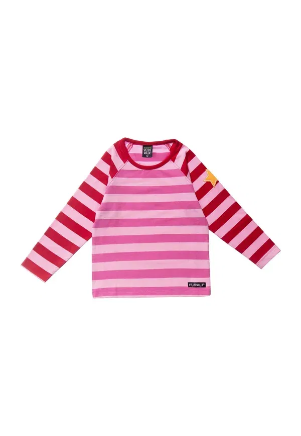 Лонгслив полосатый Long sleeved top Villervalla, Stripes salsa rose