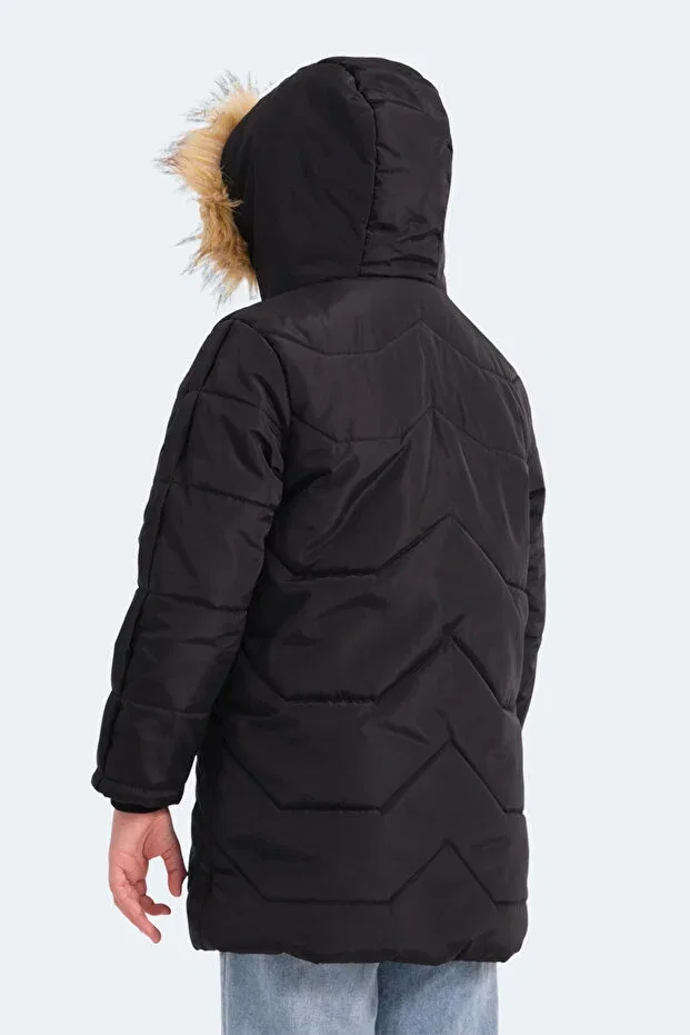 Детское пальто для девочек ветрозащитное Slazenger, Black — фото 2