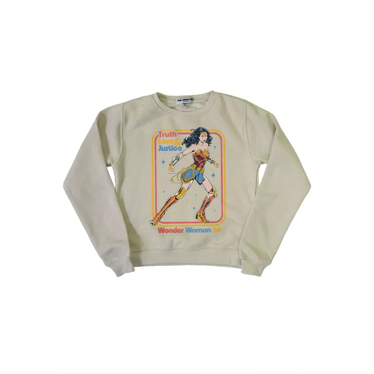 Детский свитшот для девочек с принтом Wonder Woman 84Retro Justice 84 Wonder Woman, Cream