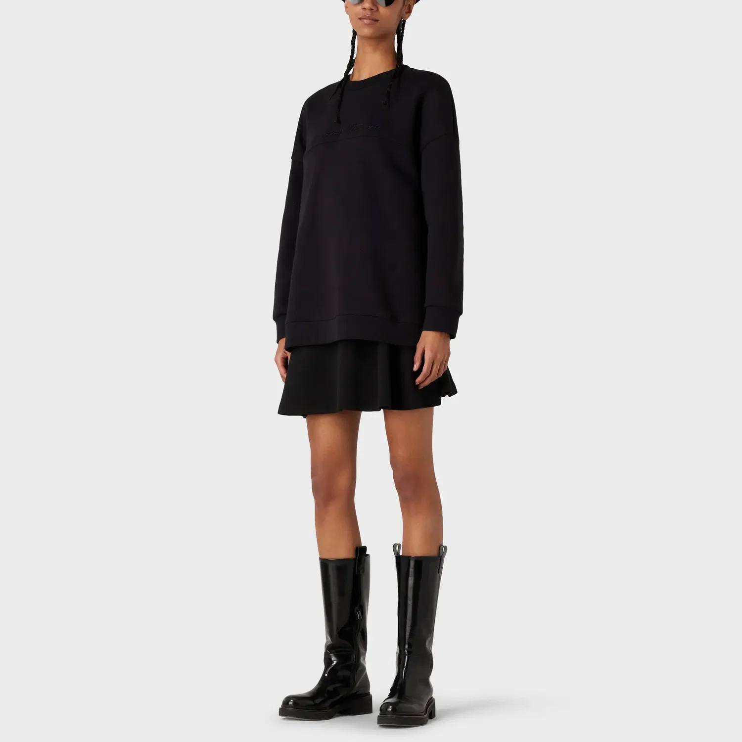 Свитшот женский с круглым вырезом, Emporio Armani, Black — фото 4