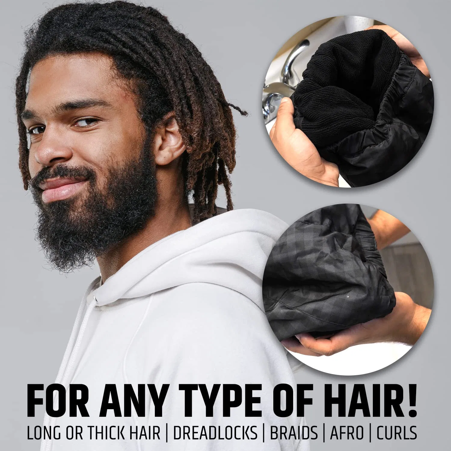 Шапочка для душа мужская HAIRSOME, черная — фото 2