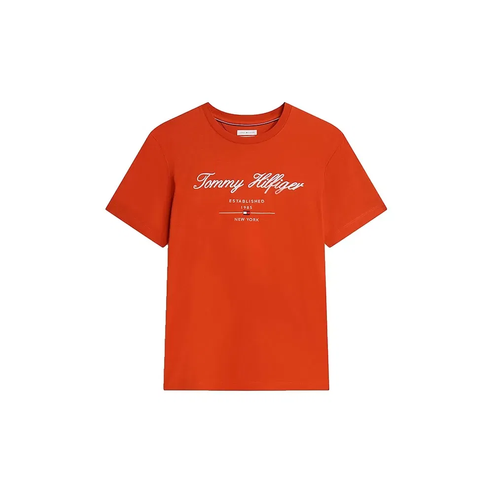 Футболка с коротким рукавом Script Logo Tommy Hilfiger, оранжевый — фото 3