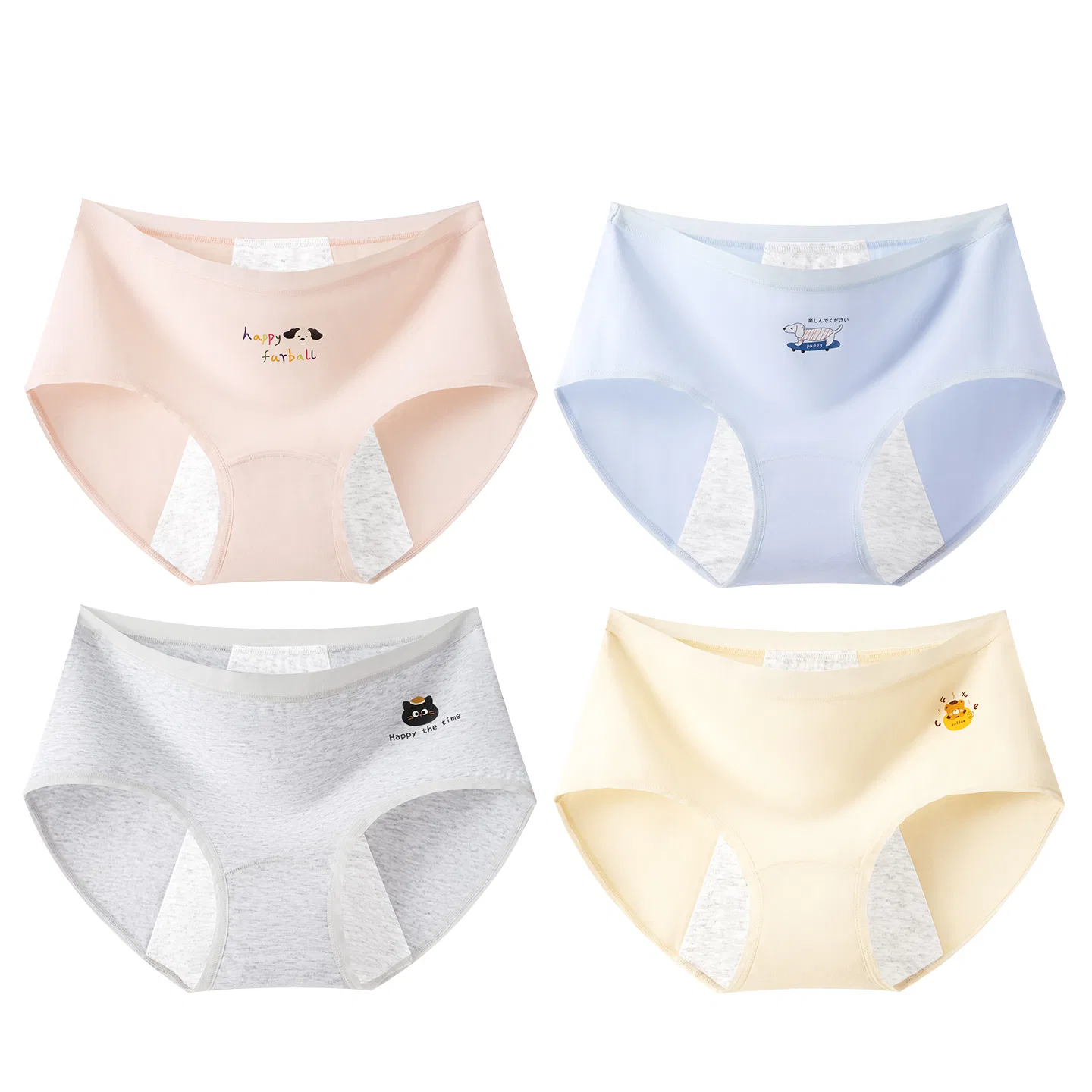 Детские трусы для девочек хлопковые Red bean, Blue Pink Grey Yellow