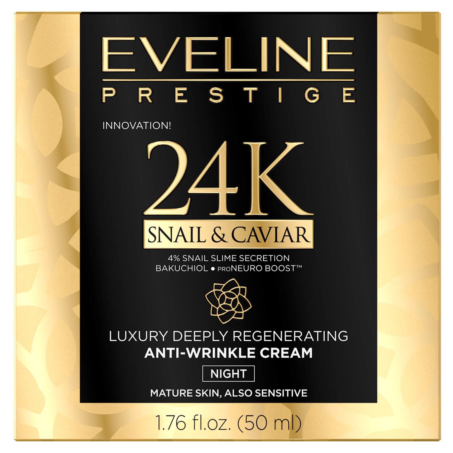 Eveline Cosmetics Prestige 24K ночной крем для лица против морщин, 50 мл - фото