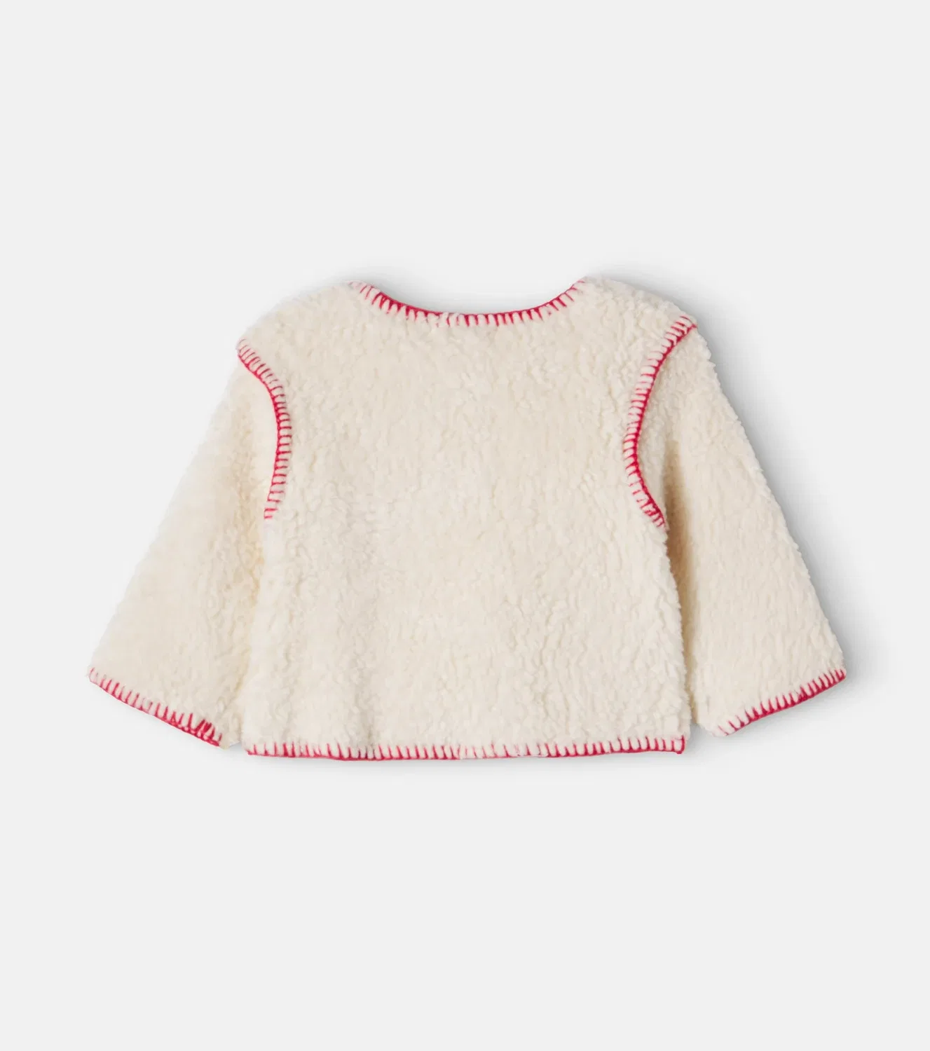 Детская куртка из хлопкового плюша Baby Apple Bebe Organic, белый — фото 2