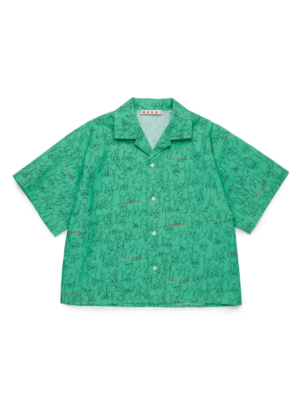 

Рубашка с принтом Marni Kids, зеленый