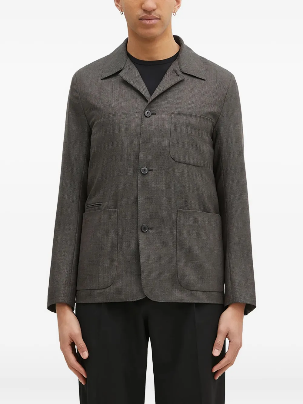 

Куртка с карманами в клетку Paul Smith, серый