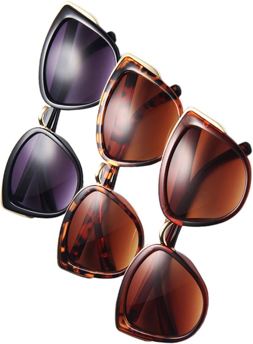 

Набор из 3 женских солнцезащитных очков «кошачий глаз» в винтажном стиле, пластиковые, для пляжа, стильные очки с защитой от УФ-излучения, ретро-очки для использования на открытом воздухе DRESSOOS, Assorted Color