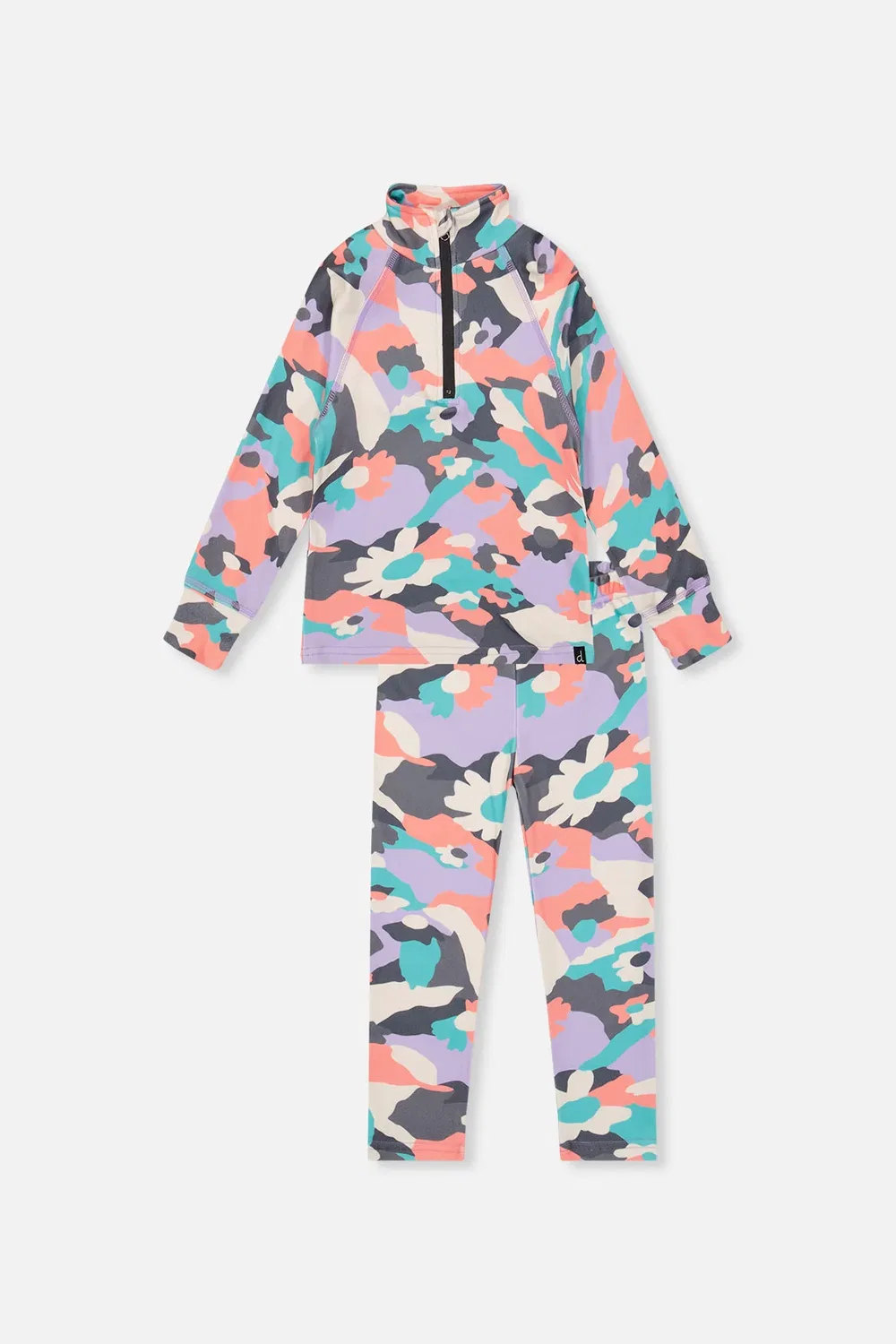 Детский термокомплект из двух предметов с принтом Deux par Deux, Coral Camouflage