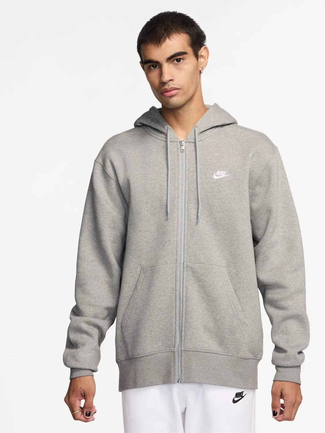 Темно-серая худи на молнии Nike Heather Club