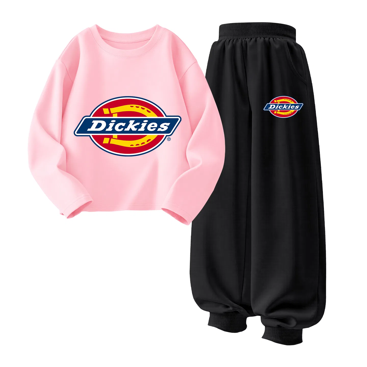 Детский спортивный комплект с логотипом Dickies, Light Pink/Black