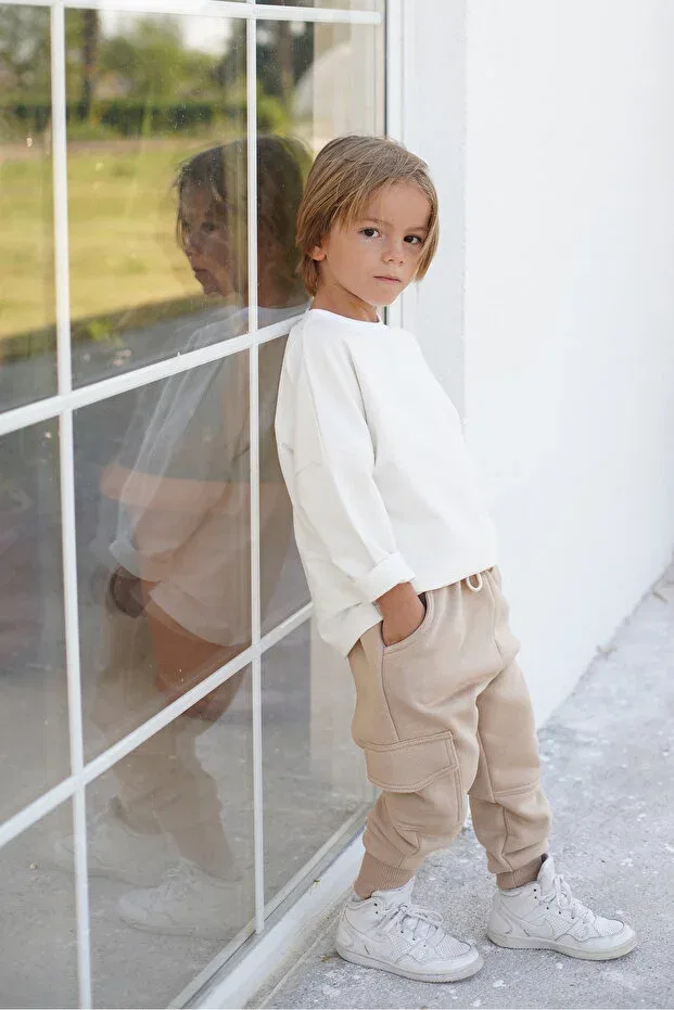 Детские спортивные штаны для мальчиков с утеплением Catz Kids, Taupe — фото 2