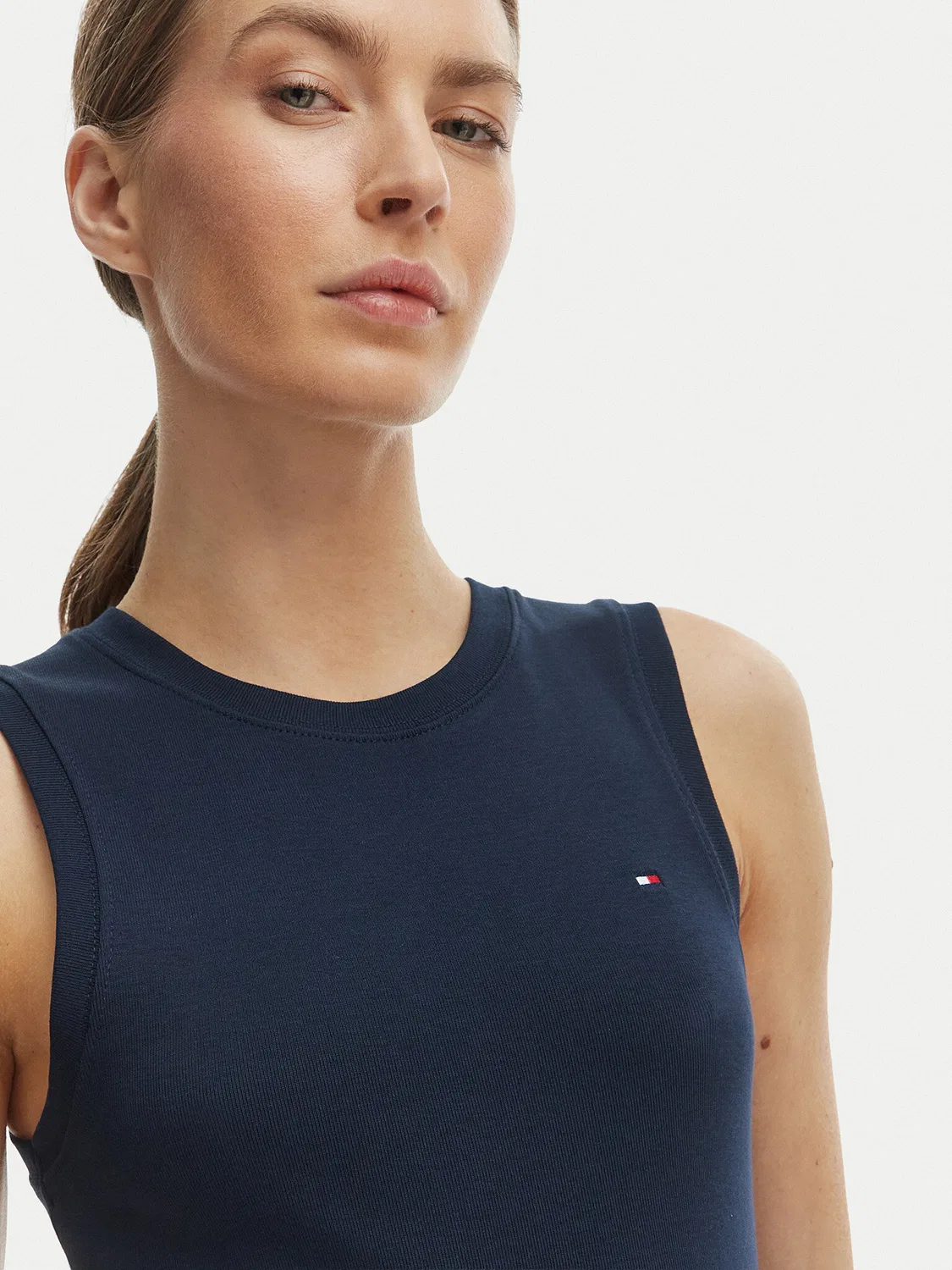 Женский топ облегающего кроя Tommy Hilfiger, темно-синий — фото 4