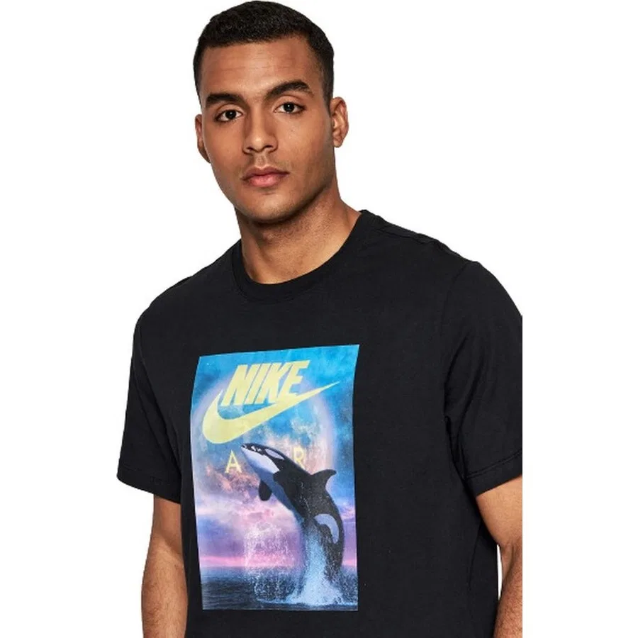 Футболка с коротким рукавом и принтом Sportswear Whale Futura Photo Nike, Черный