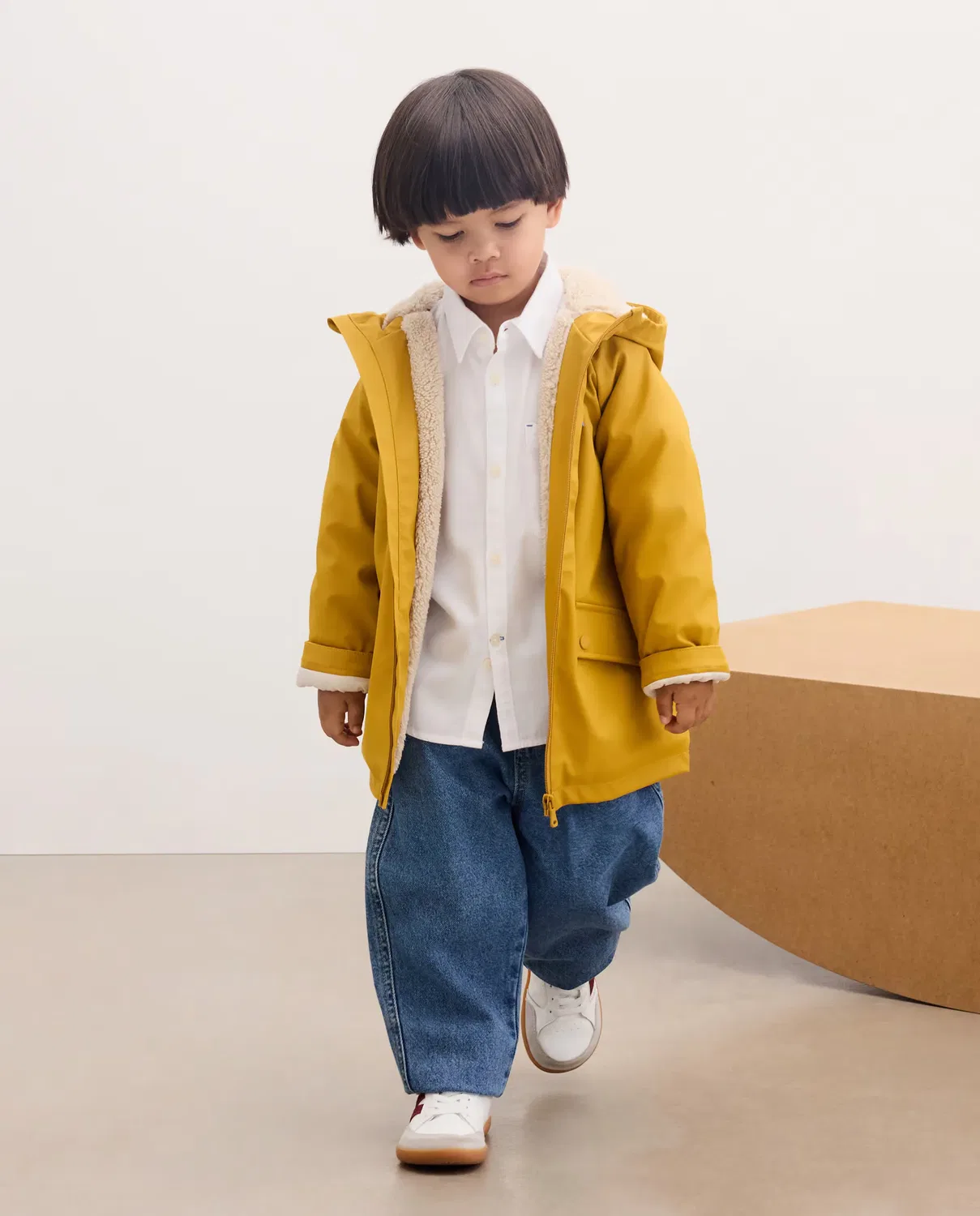 Детская куртка-парка для мальчиков с искусственным мехом Kids El Corte Inglés, Amarillo