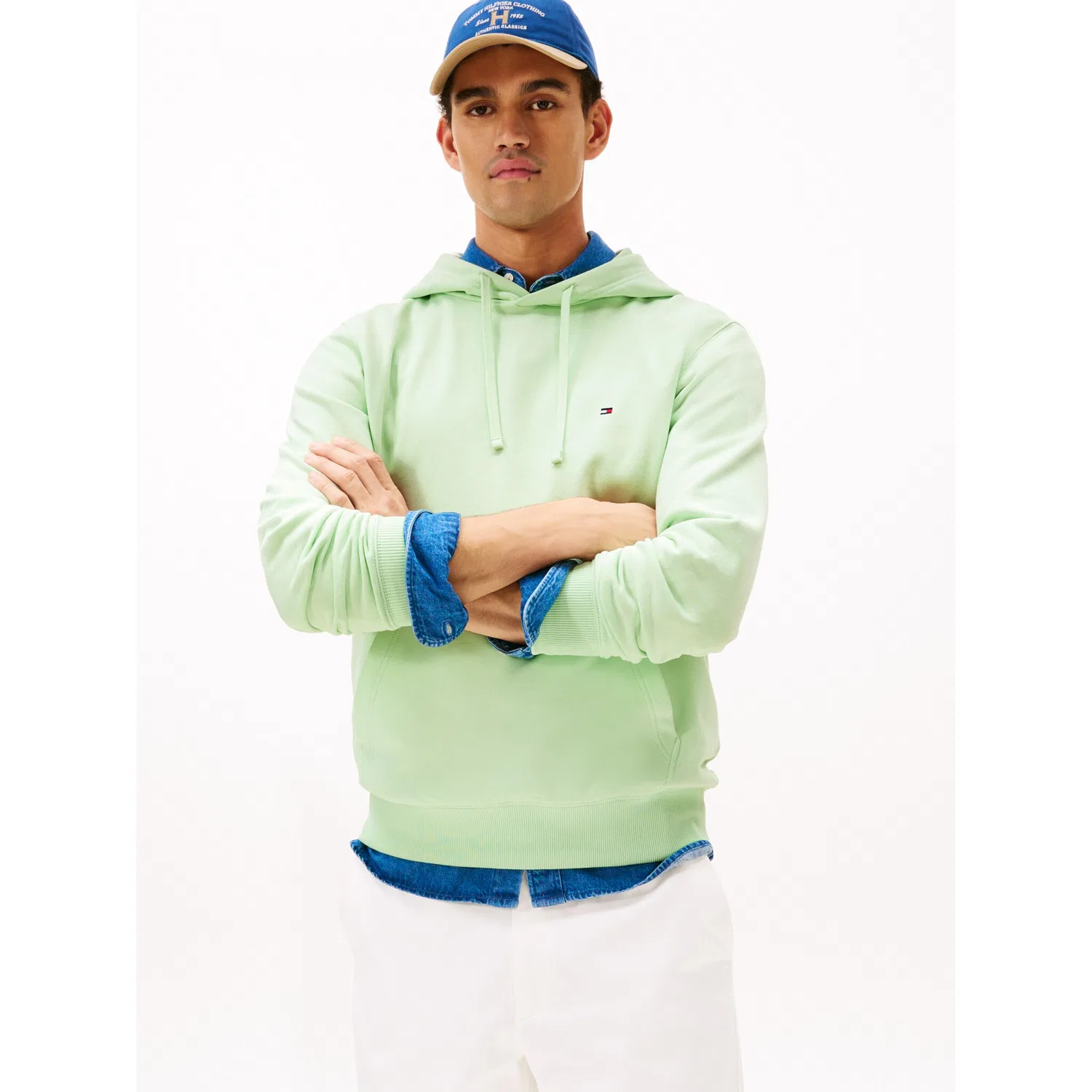 Мужской худи с капюшоном и шнурком Tommy Hilfiger, Opal Green