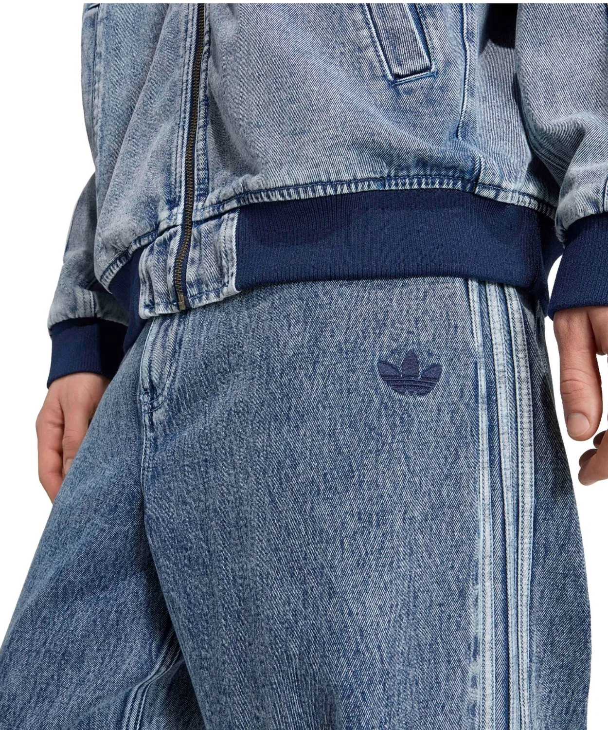 Мужские джинсы свободного кроя SST Denim Jeans Straight Leg Adidas, Light Indigo Blue — фото 3