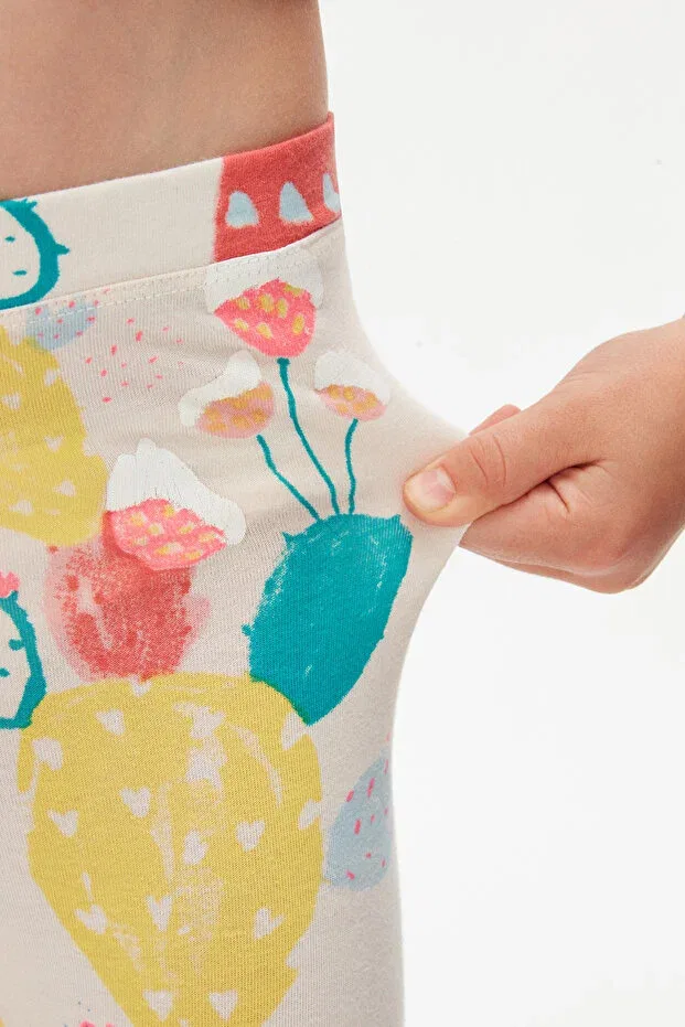 Детские леггинсы для девочек с принтом Spring Cactus Girl Lovetti, Patterned — фото 3