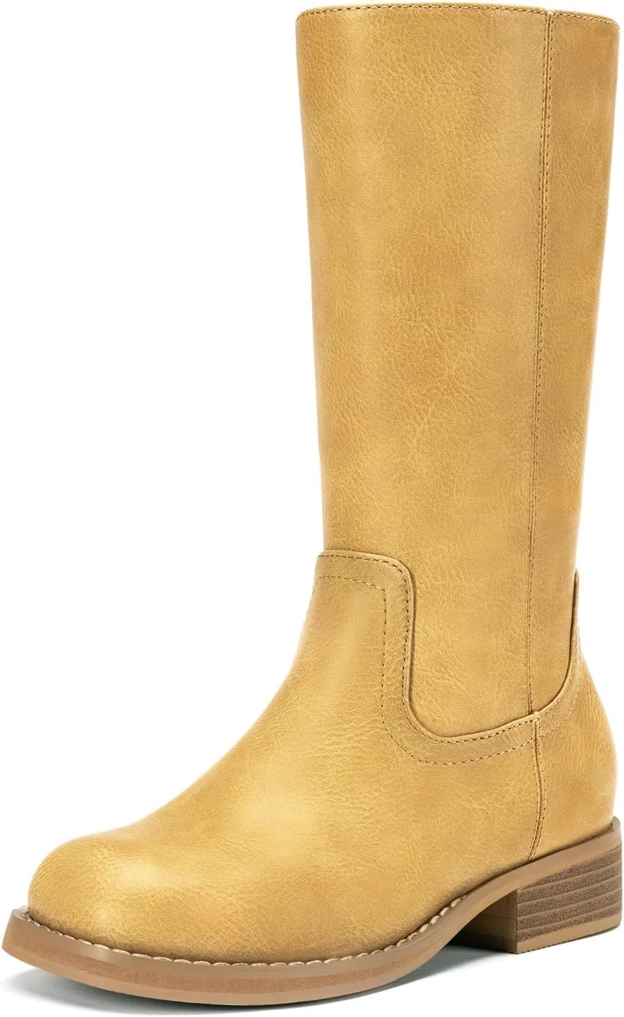 Детские сапоги для девочек с молнией Athlefit, Yellow