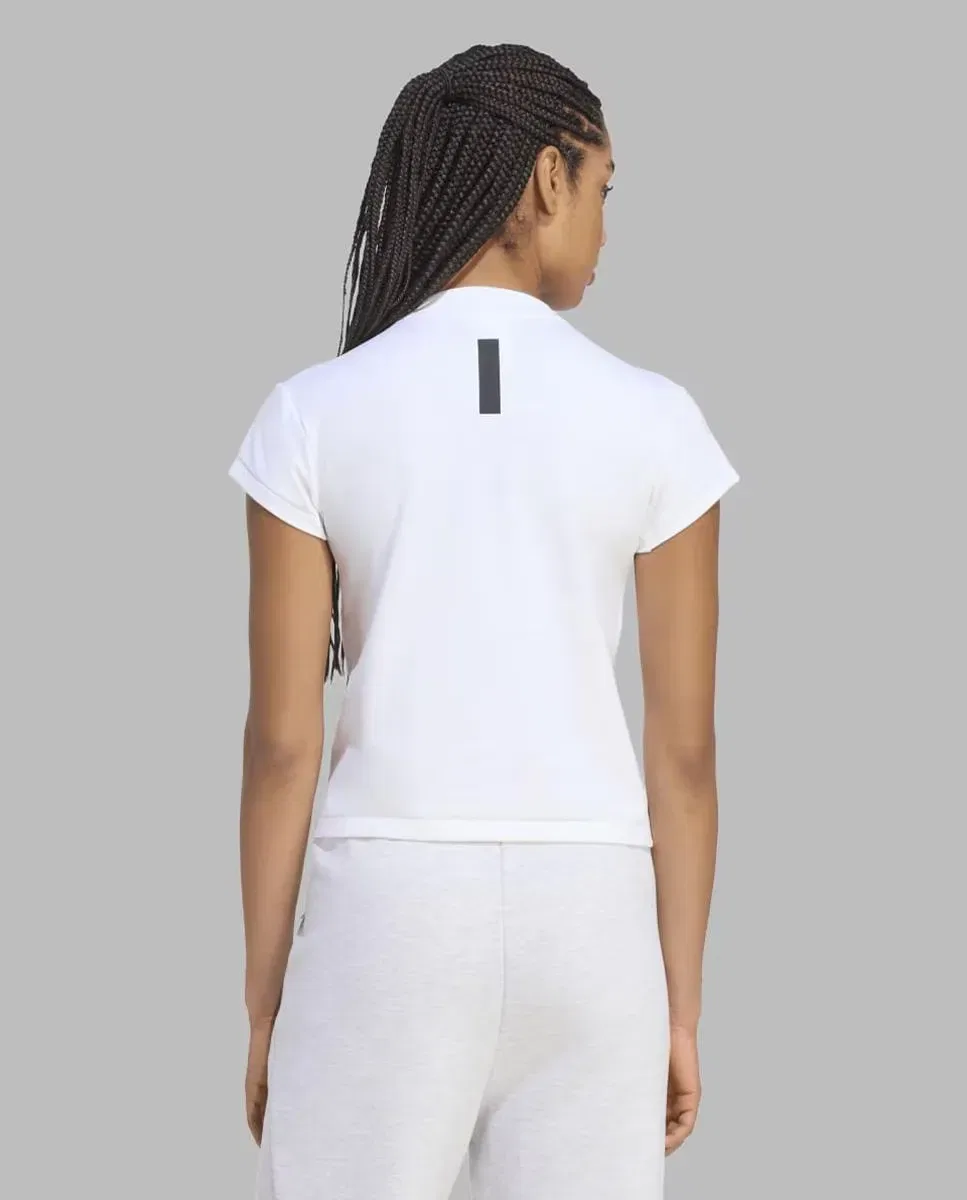 Женская футболка из полиэстера и эластана adidas, Blanco — фото 2