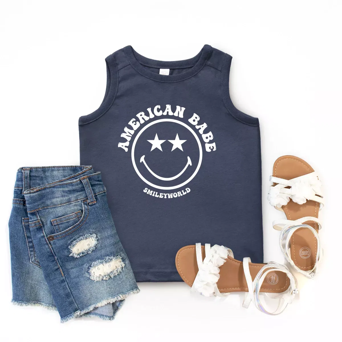 Детский топ без рукавов SmileyWorld American Babe The Juniper Shop, Navy — фото 2