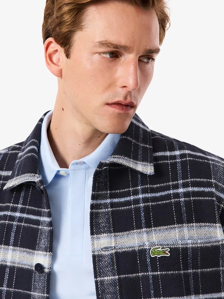 Рубашка оверсайз хлопковая клетчатая LACOSTE — фото 2