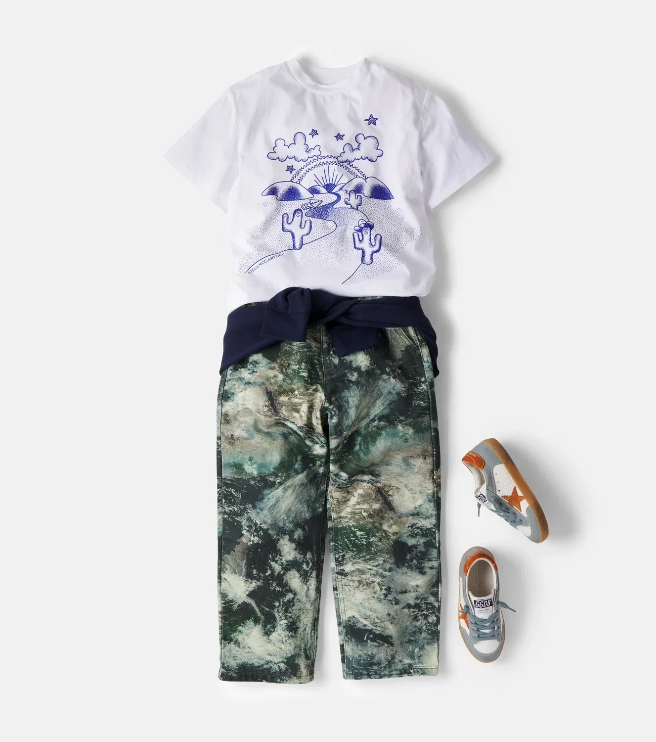 Джинсы с принтом Stella Mccartney Kids, зеленый — фото 2