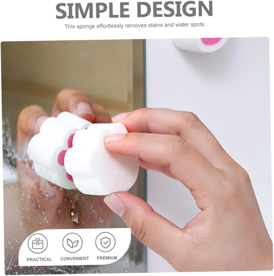 Губки для мытья зеркал COLLBATH, 4 шт, мультиколор — фото 4