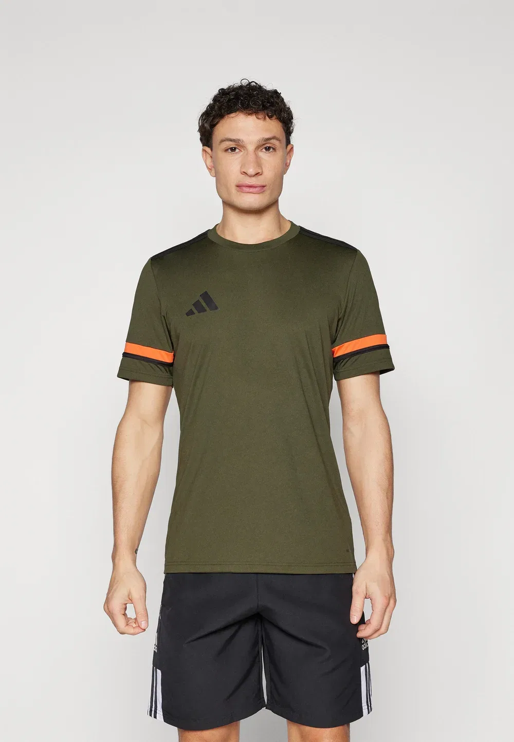Футболка Squadra25, размер M - спортивная футболка Adidas Performance, Night Cargo/Black/Semi Impact Orange