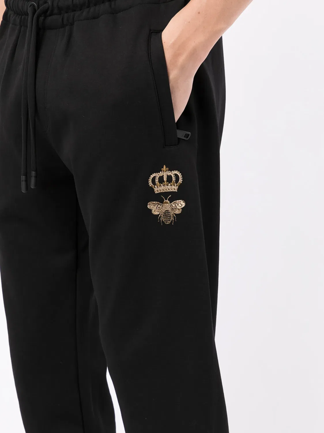Брюки для спорта с вышивкой герба Dolce & Gabbana, черный — фото 3
