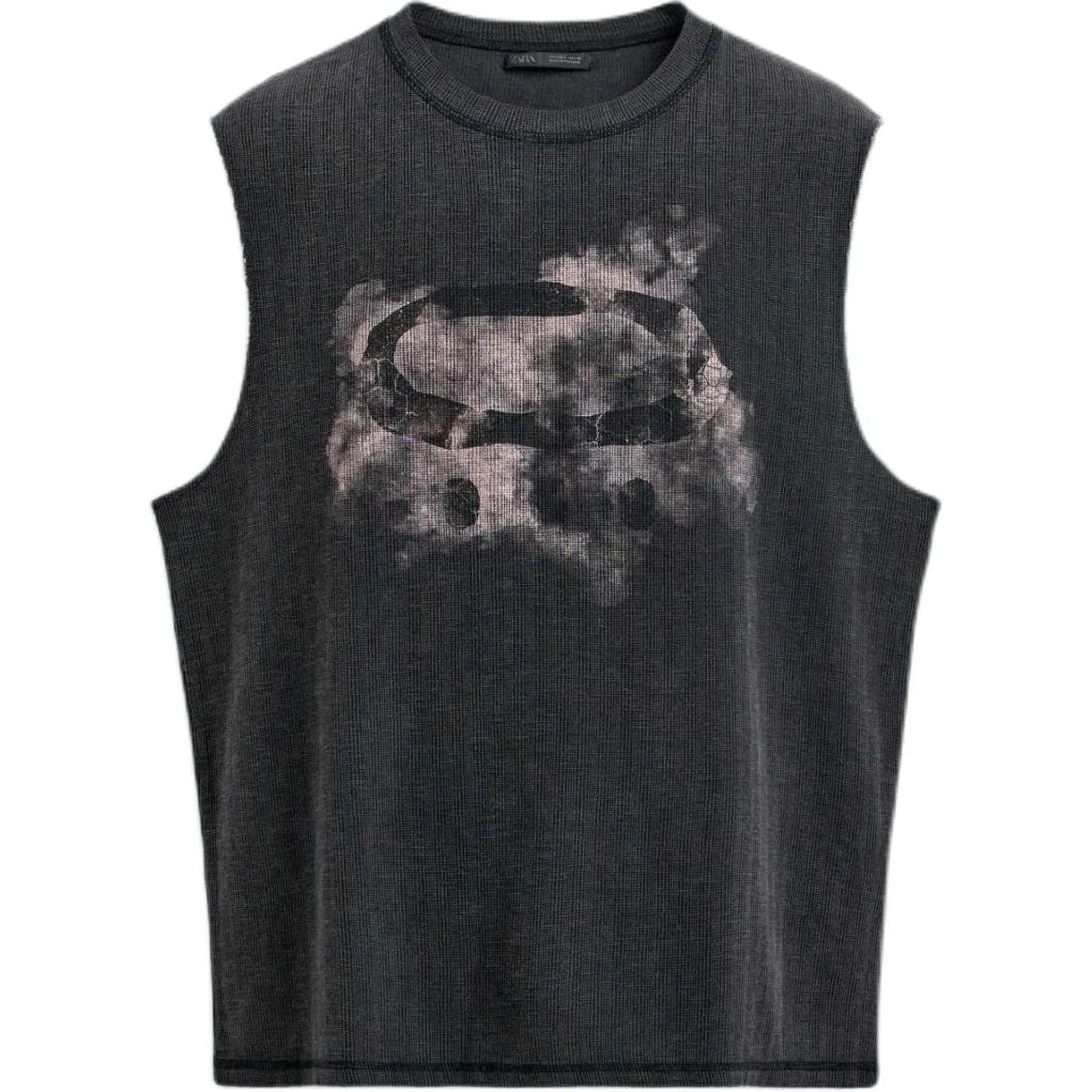 Мужская майка без рукавов с круглым вырезом, ZARA, Black