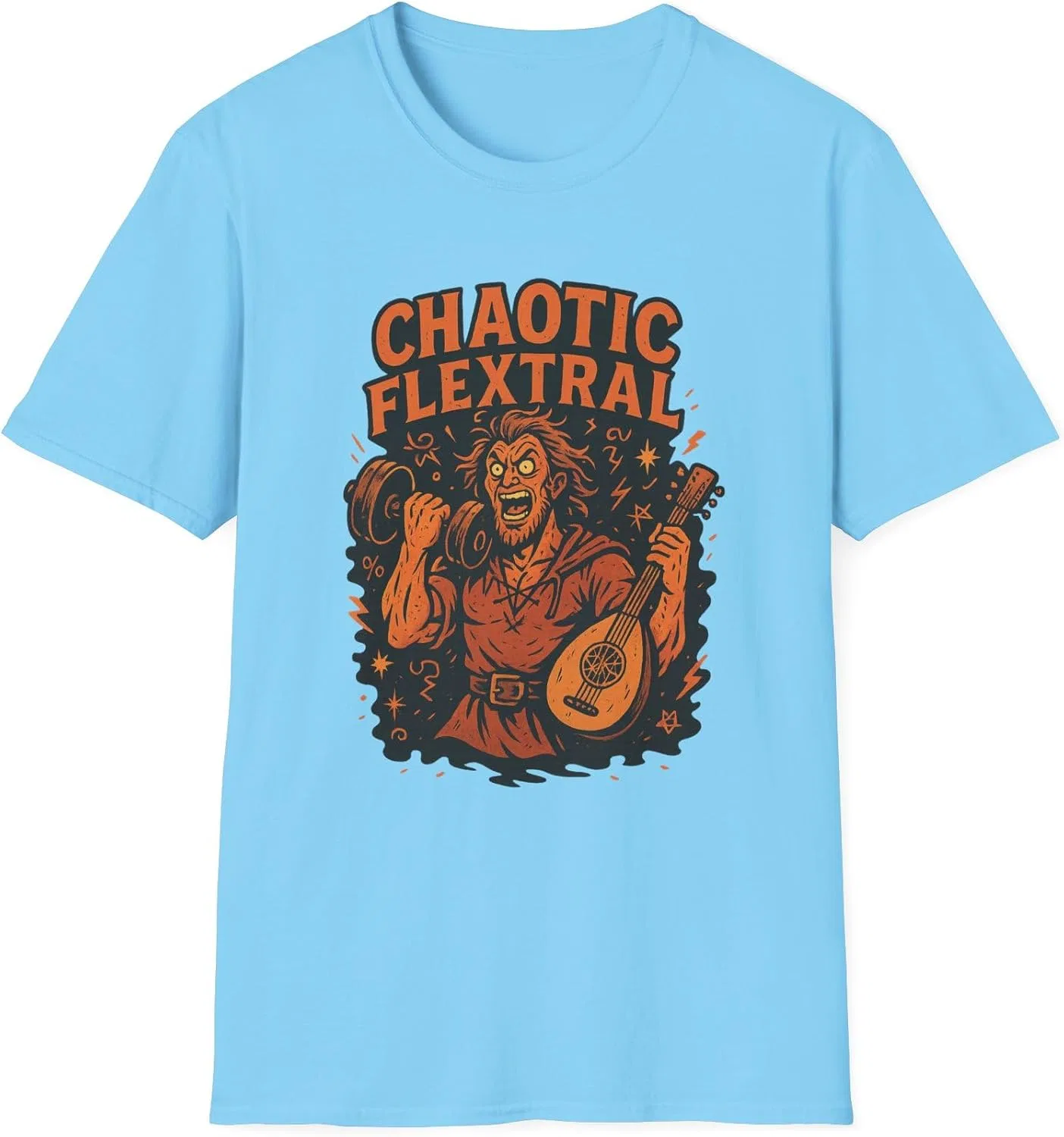 Футболка с принтом Chaotic Flextral Gildan 64000, Sky