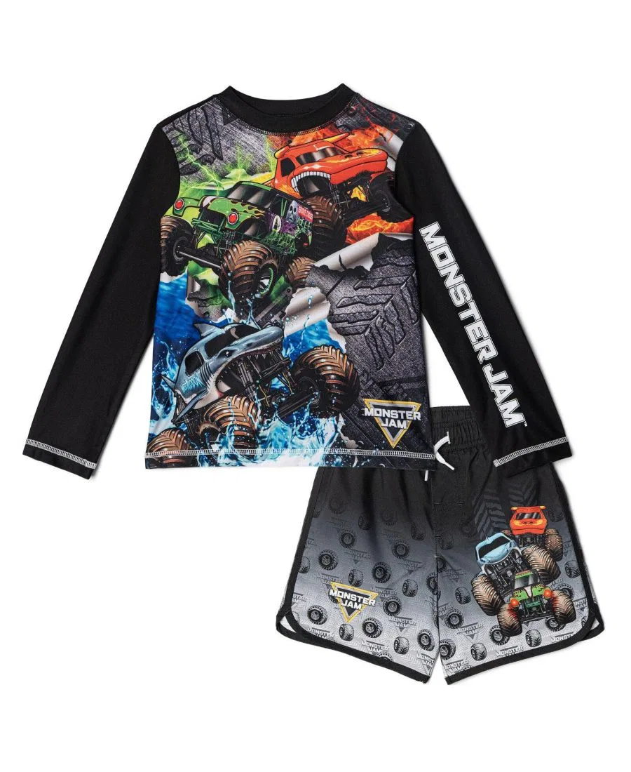 Комплект из рашгарда с длинным рукавом и плавок Monster Jam Monster Jam Black