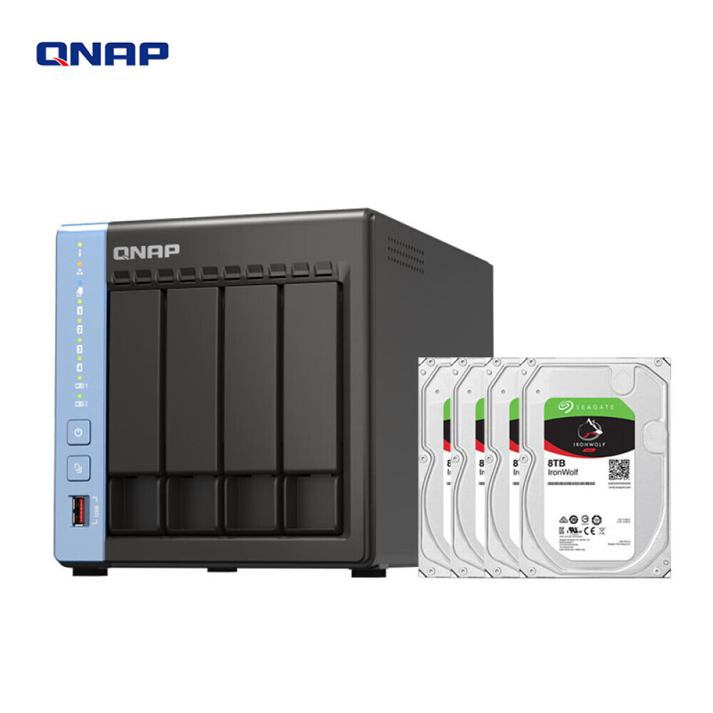 

Сетевое хранилище QNAP TS-464C с 4 отсеками с 4 дисками по 8б