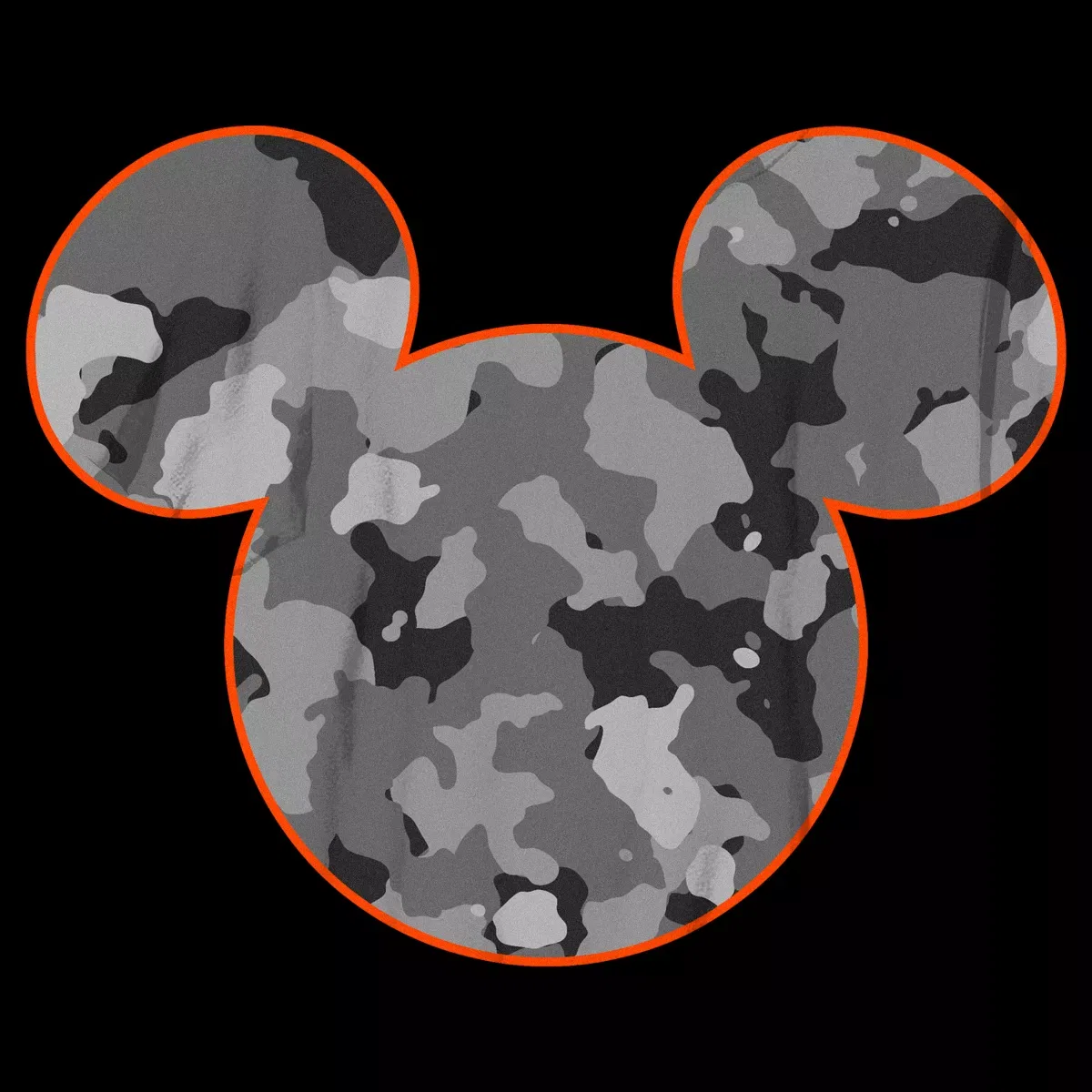 Детская футболка с принтом Mickey Mouse Camo Silhouette Mickey Mouse & Friends, Black — фото 2