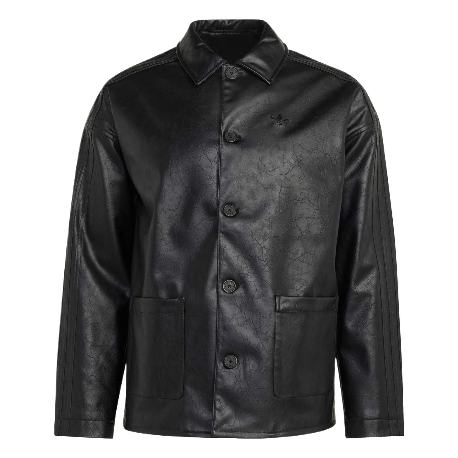 Куртка из кожи с лацканами Adidas Originals, Black